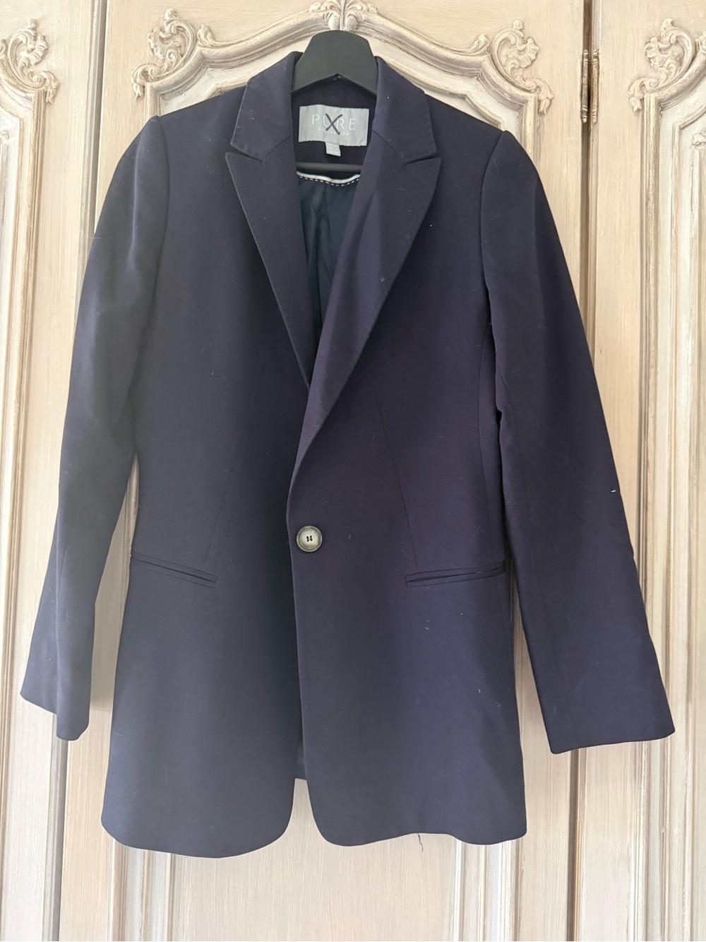 Pure Collection Navy Single-Button Blazer